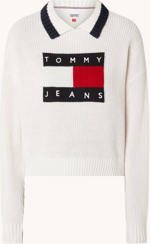 Tommy Hilfiger V hals gebreide kleding , Wit, Dames