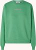 Colourful rebel Groene Sweater Cr Back Logo WAsh Dropped Shoulder Sweat online kopen