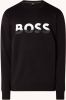 Hugo Boss sweater zwart effen katoen ronde hals online kopen