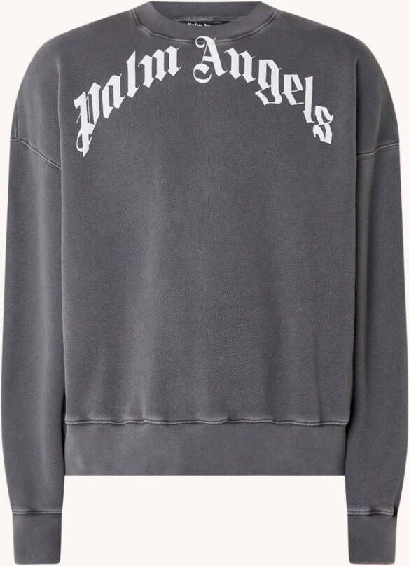 Palm Angels Sweatshirt met logo , Grijs, Heren online kopen