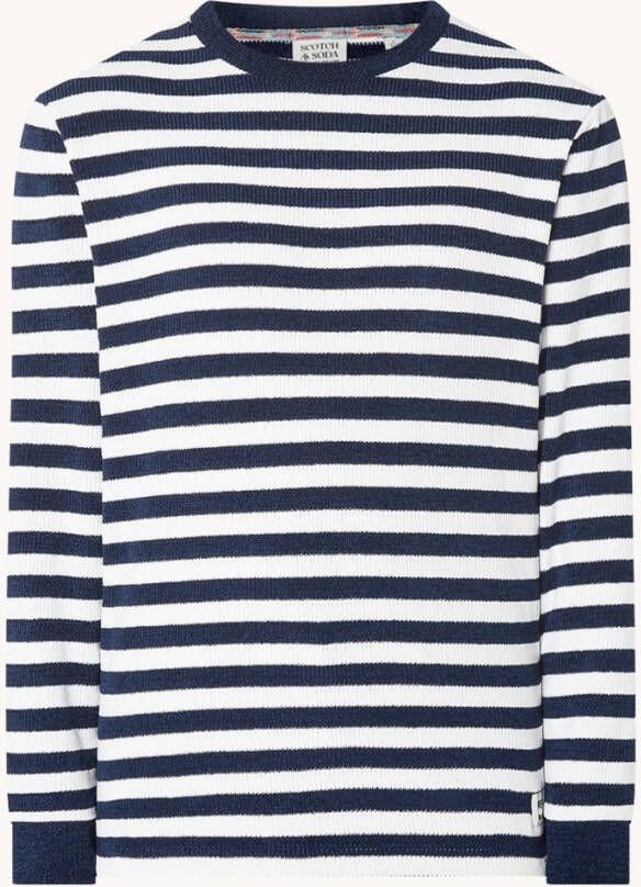 Scotch & Soda Sweater textured stripe sweatshirt 169911/0218 online kopen