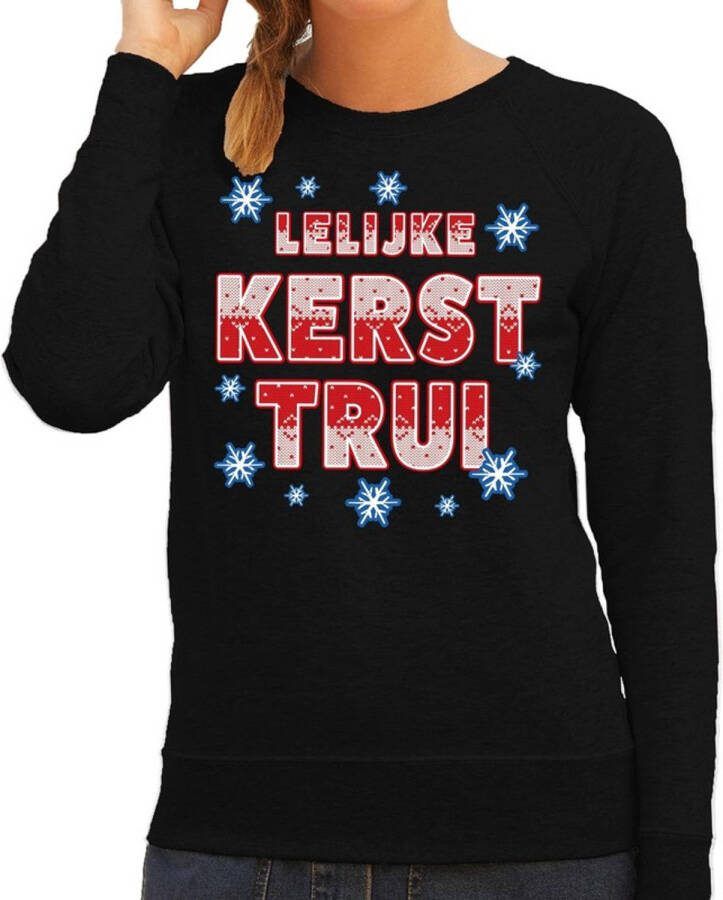 Bellatio Decorations Foute Kersttrui/Sweater Lelijke Kerst Trui Zwart Voor Dames Xl(42) Kerst Truien