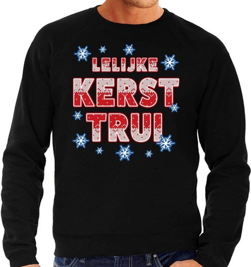 Bellatio Decorations Foute Lelijke Kerst Trui Zwart Voor Heren 2xl(56) Kerst Truien