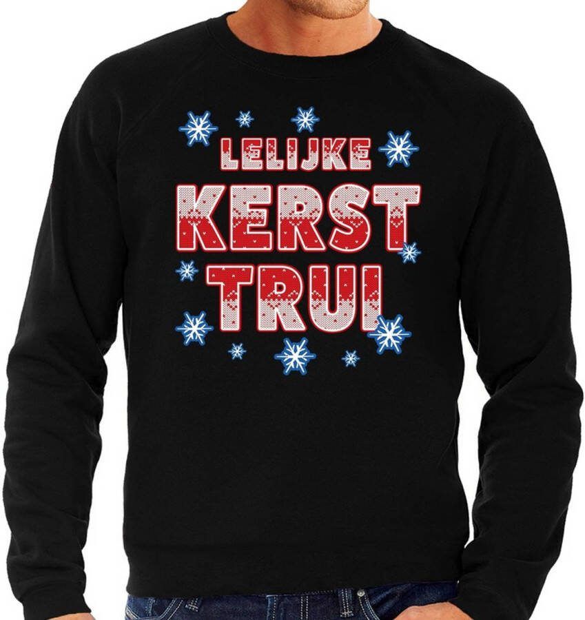 Bellatio Decorations Grote Maten Foute Lelijke Kerst Trui Zwart Voor Heren 4xl(60) Kerst Truien