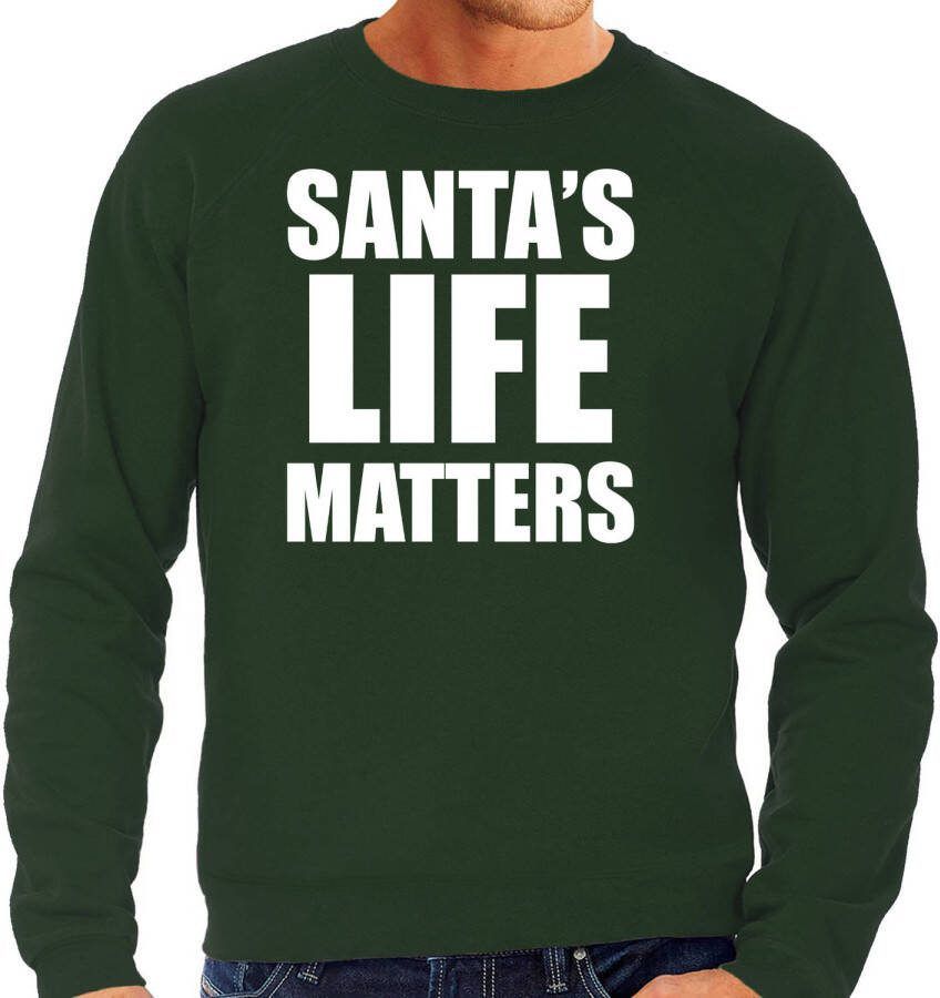 Bellatio Decorations Santas Life Matters Kerst Sweater/Kerst Outfit Groen Voor Heren 2xl Kerst Truien