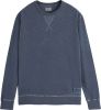 Scotch & Soda Donkerblauwe Sweater Garment dyed Structured Sweatshirt online kopen