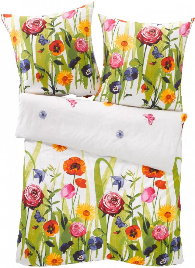 Dekbedovertrek met bloemenprint, multicolor