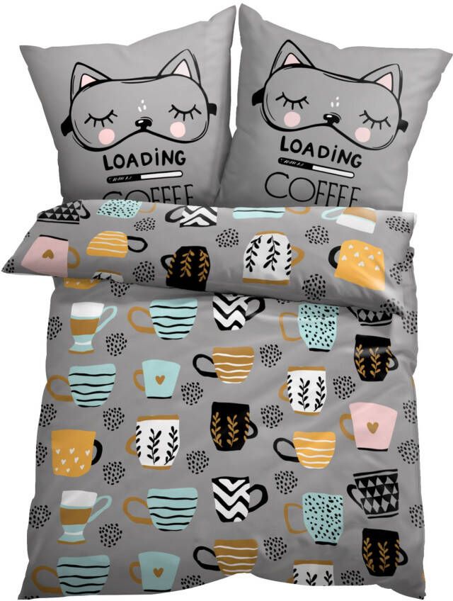 bonprix Dekbedovertrek met koffiebekers