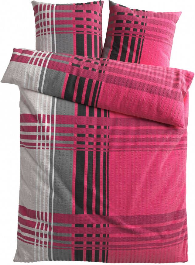 Dekbedovertrek met ruiten, bessen, 50% polyester, 50% katoen