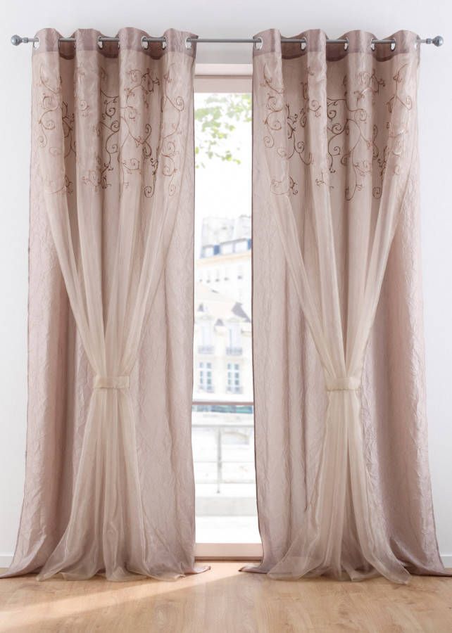 bpc living bonprix collection Gordijn in vintage stijl (1 stuk), taupe, 100% polyester