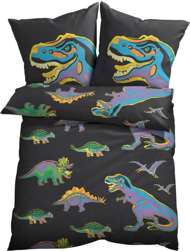 bonprix Dubbelzijdig dekbedovertrek met dino's