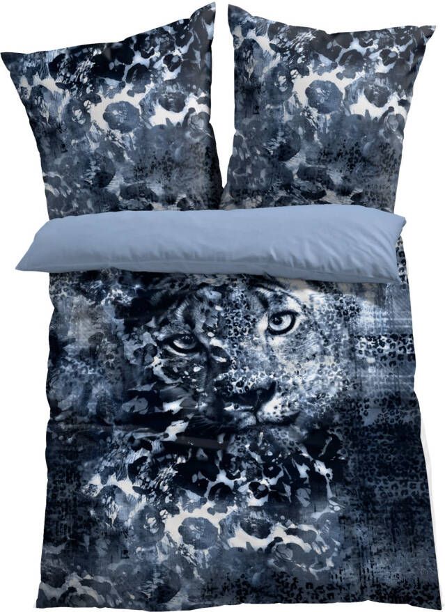 bonprix Dubbelzijdig dekbedovertrek met luipaard