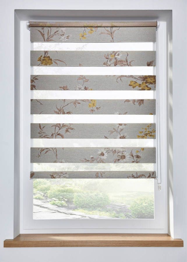 bonprix Duo rolgordijn met jacquard bloemen