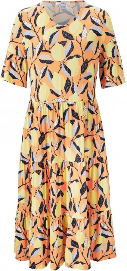 bpc bonprix collection Katoenen jersey jurk met een print, apricot