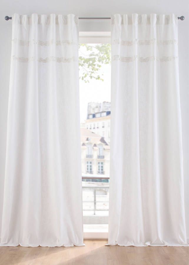 bonprix Gordijn van biologisch katoen met ruches(1 stuk )