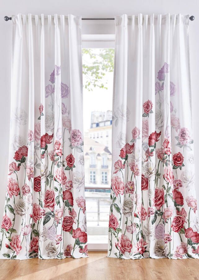 bonprix Microvezel gordijn met bloemenprint(1 stuk )