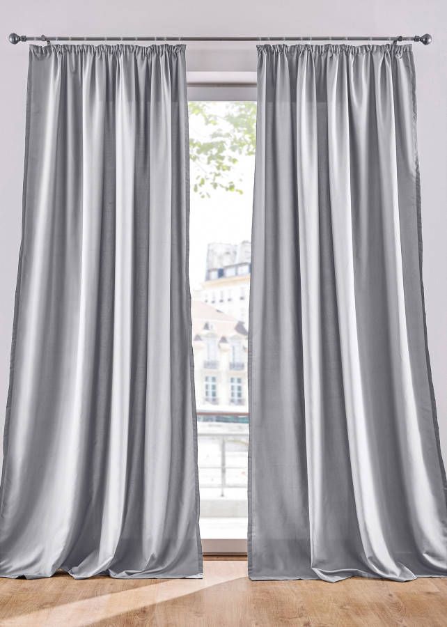 bpc living bonprix collection Effen gordijn van microvezel (set van 2), zilvergrijs