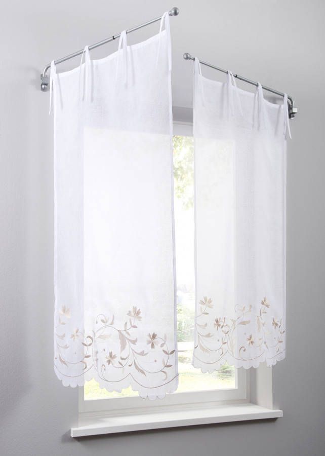 bpc living bonprix collection Paneelval met bloemenborduursel (1 stuk), wit/sand