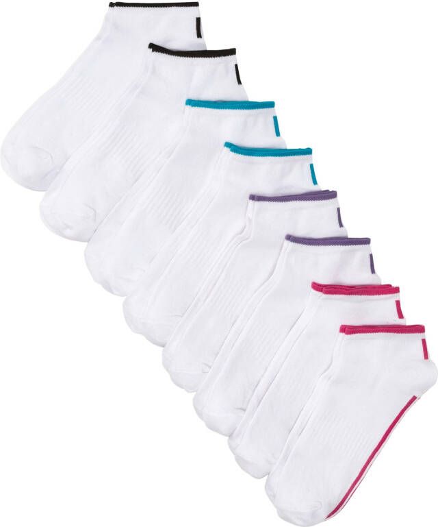 bpc bonprix collection Sneakersokken (8 paar) met biologisch katoen, wit/gekleurd