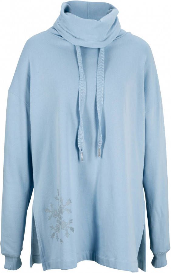 bonprix Sweater met wijde, opstaande kraag en print