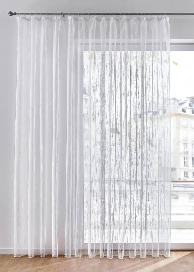 bpc living bonprix collection Transparant gordijn van jacquard, wit, 100% polyester