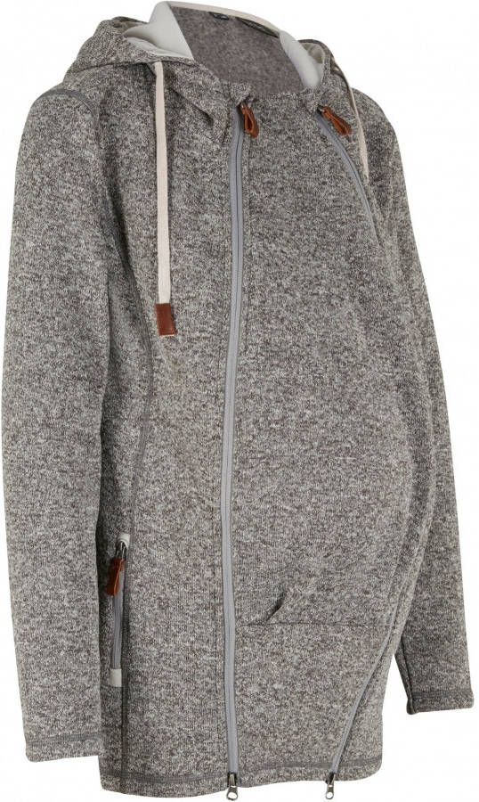 bpc bonprix collection Zwangerschaps fleece vest / draagvest, leisteengrijs/mat zilver gemêleerd