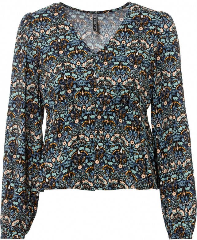 bonprix Cropped blouse met plooitjes