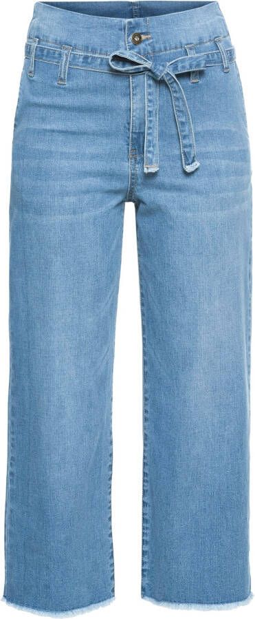 bonprix Denim culotte met ceintuur