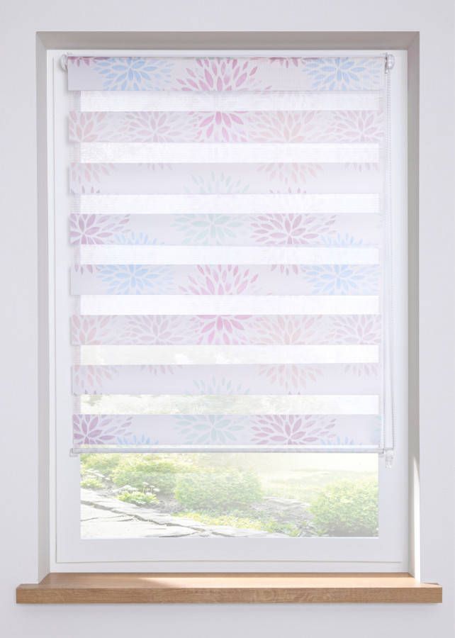 bonprix Duo rolgordijn met bloemenprint