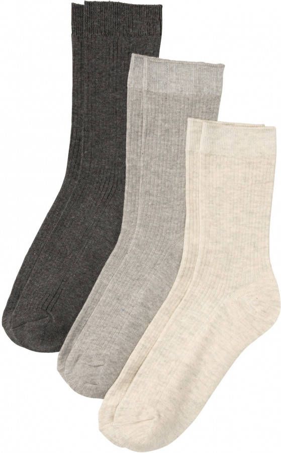 bonprix Geribde sokken(3 paar)met satijnen strikje