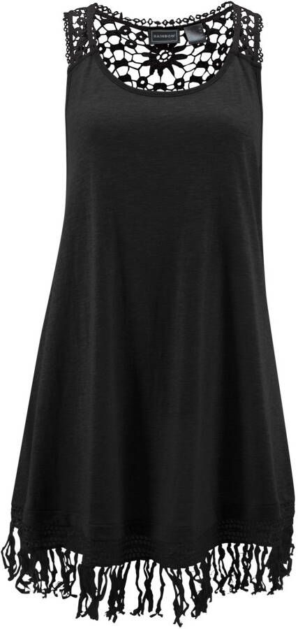 RAINBOW Jersey strandjurk, zwart, 100% viscose