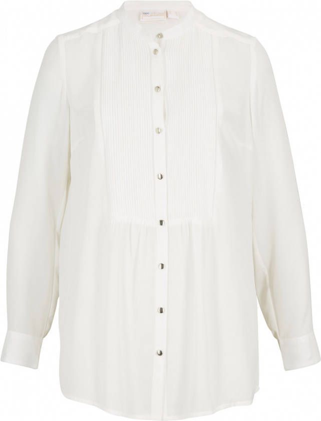 bonprix Lange blouse met gerecycled polyester en biezen