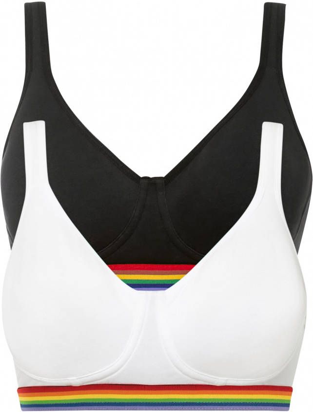 bonprix Pride bh zonder beugels met katoen(set van 2 )