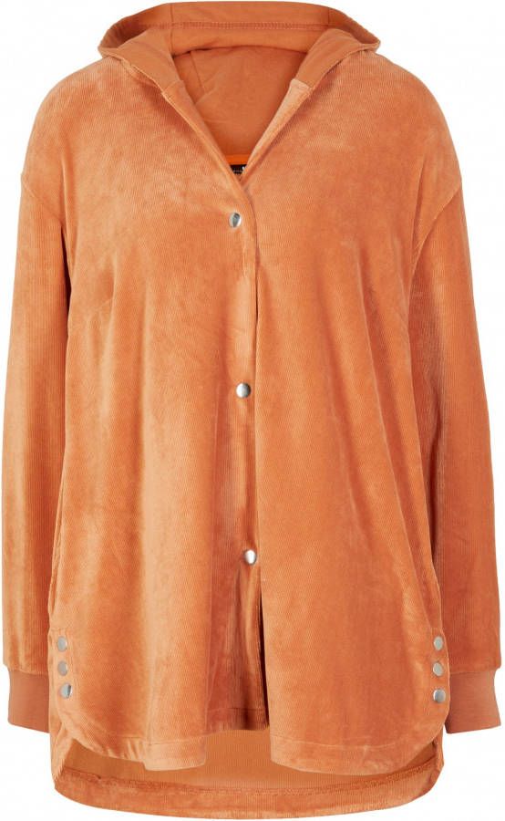 bonprix Sweat corduroy jas met capuchon, A lijn