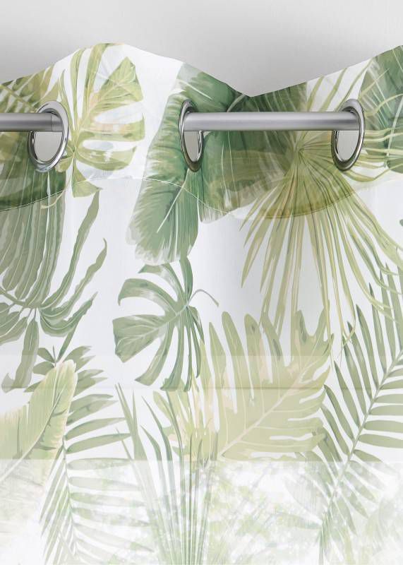bpc living bonprix collection Transparant gordijn met bladerprint (1 stuk), groen