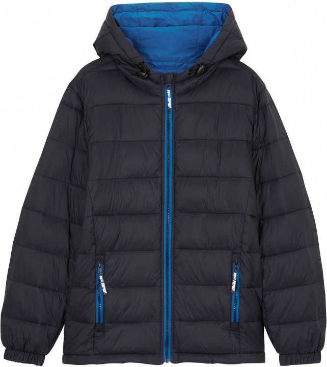 bpc bonprix collection Tussenjas met capuchon, zwart/azuurblauw, 100% polyamide