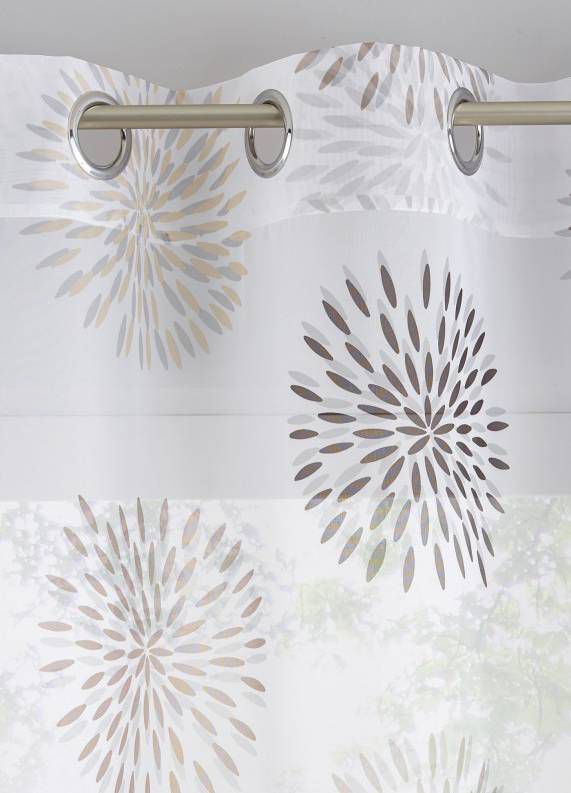 bpc living bonprix collection Transparant gordijn met cirkels (1 stuk), wit/bruin