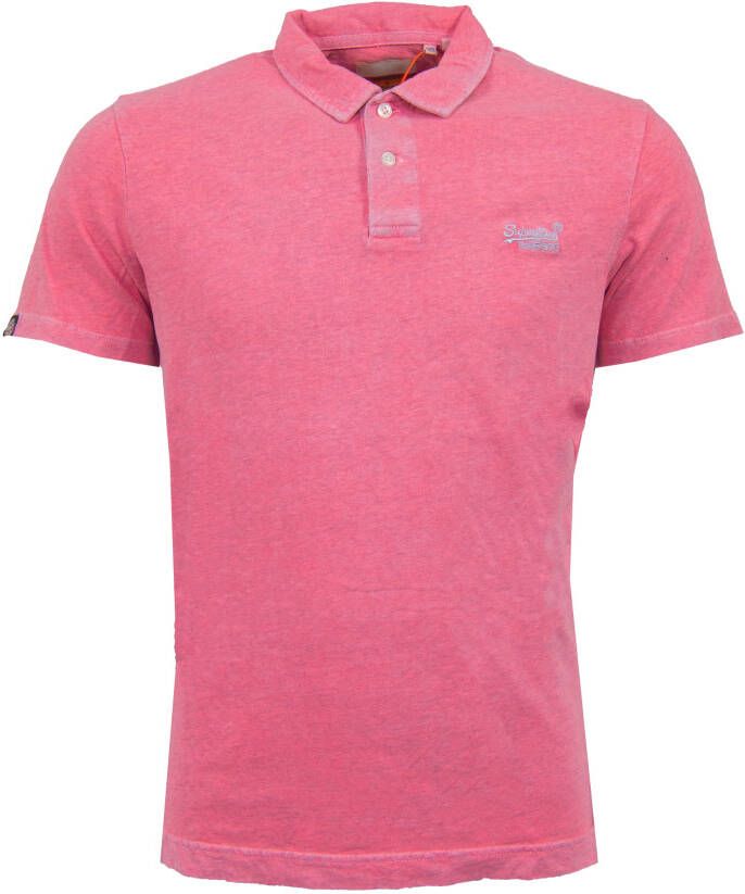 Superdry gemêleerde slim fit polo fluro pink pastel