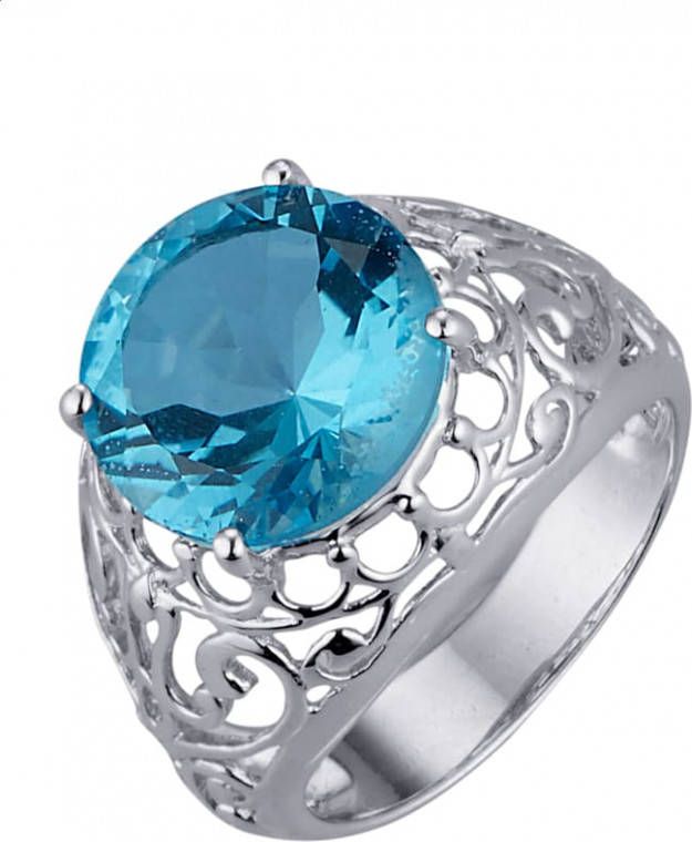 KLiNGEL Damesring met 1 paraiba kwarts ca. 5, 75 ct. Blauw