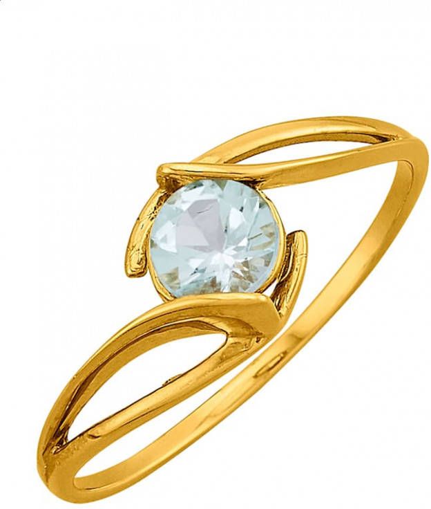 KLiNGEL Damesring met blauwtopaas Goudkleur