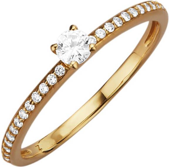 KLiNGEL Damesring met briljant Geelgoudkleur