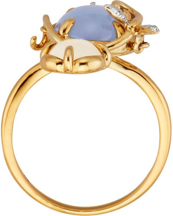KLiNGEL Damesring met chalcedoon en maansteen Blauw