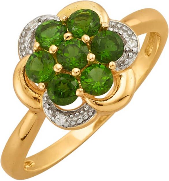 KLiNGEL Damesring met chroomdiopsieden Groen