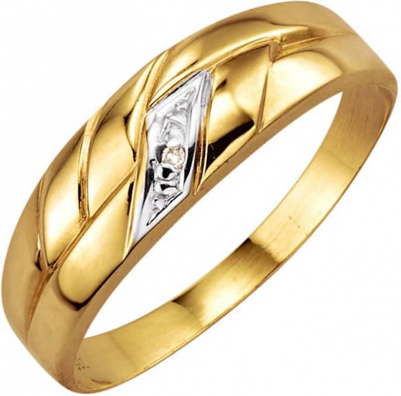 KLiNGEL Damesring met diamant Geelgoudkleur