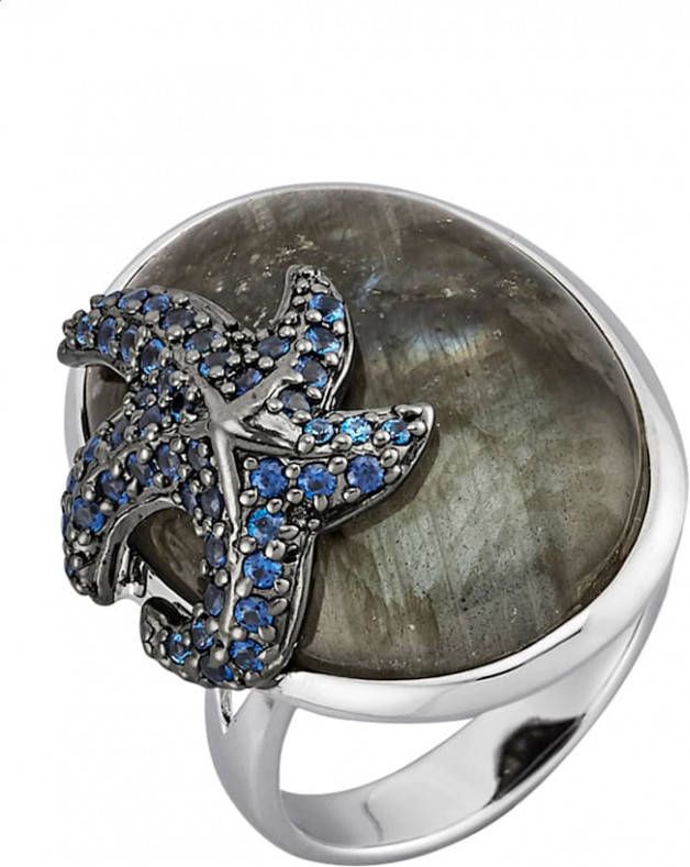 KLiNGEL Damesring met labradoriet Blauw