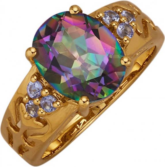 KLiNGEL Damesring met Mystic kwarts en tanzaniet Multicolor