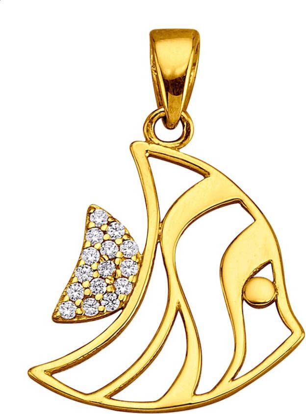 KLiNGEL Hanger Vis van verguld zilver Geelgoudkleur