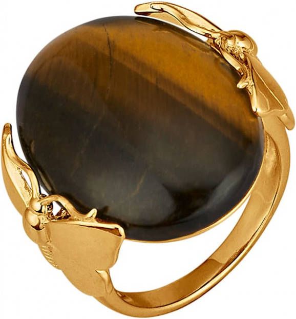 KLiNGEL Ring Vlinder met tijgeroog Bruin