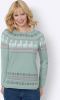 Pullover met lange mouwen in kalkmint/ecru gedessineerd van heine online kopen