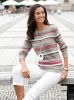 Pullover met lange mouwen in lichtgrijs/ecru gestreept van heine online kopen